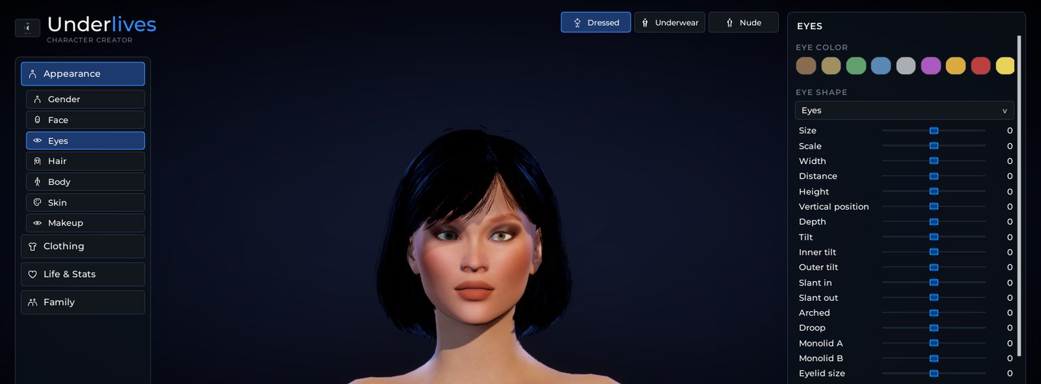 The Eyes tab